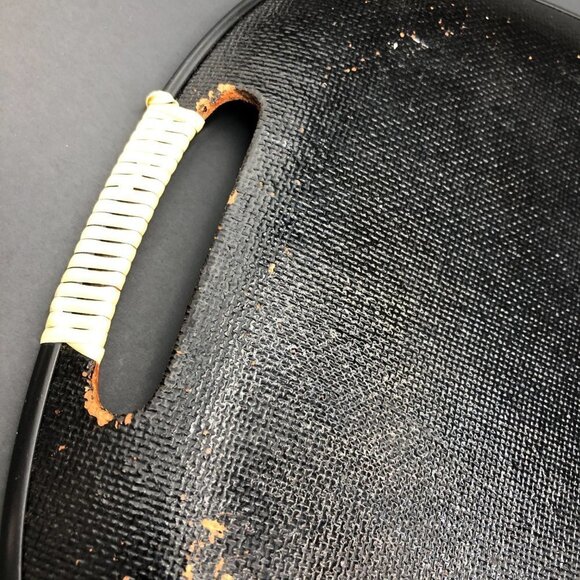 60s Fiberware Serving Tray Hand Painted Woodland Mountain Scene Deer Family - Picture 7 of 10